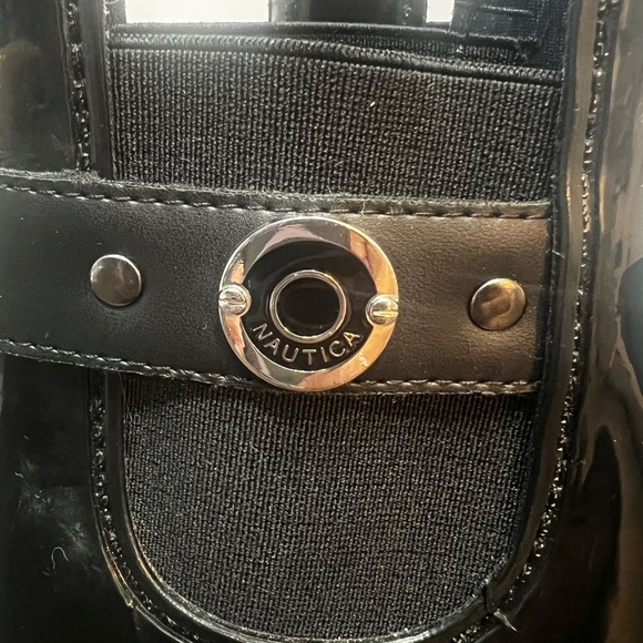 Nautica Black Rain Boots with Silver Accents - Picture 4 of 6